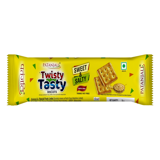 Patanjali Twisty Tasty Biscuits - 70 gm - Pack of 3
