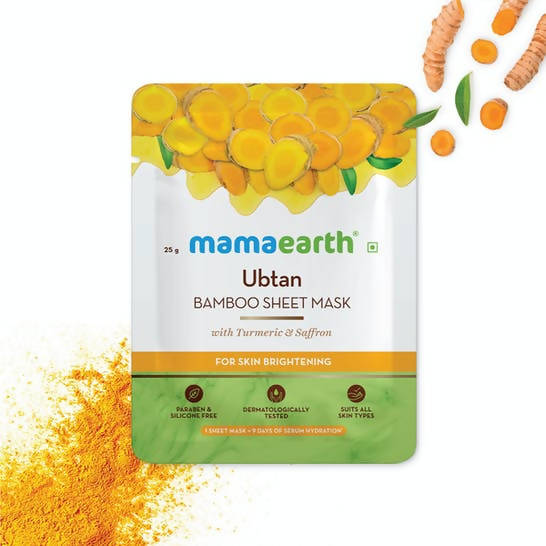 Mamaearth Ubtan Bamboo Sheet Mask with Turmeric & Saffron - 25 gm