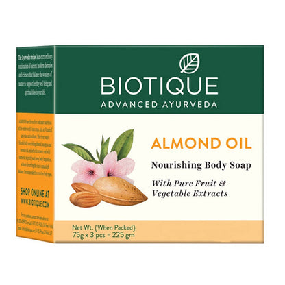 Biotique Advanced Ayurveda Bio Almond Oil Nourishing Body Soap - Pack of 3