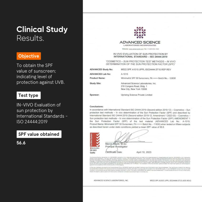 Minimalist Sunscreen SPF 50 PA++++ With Multi-Vitamin For Reducing Photoaging & No White Cast - 50 gm