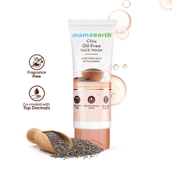 Mamaearth Chia Oil-Free Face Wash with Chia Seed & Ceramides for Normal to Oily Skin - 100 ml