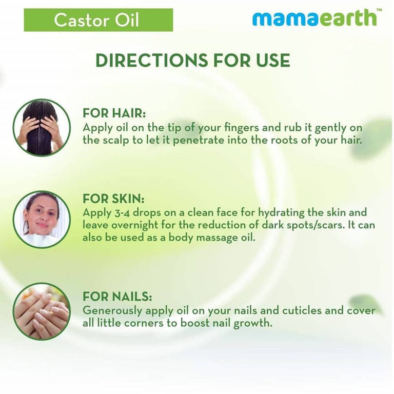 Mamaearth Castor Oil For Skin , Hair and Nails - 150 ml