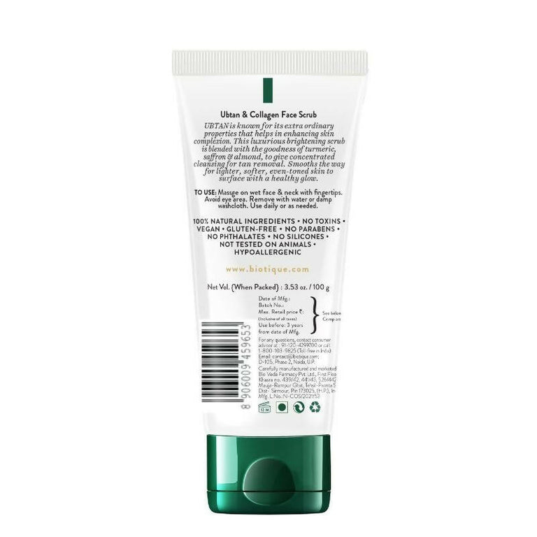 Biotique Advanced Ayurveda Ubtan & Collagen Face Scrub - 100 ml