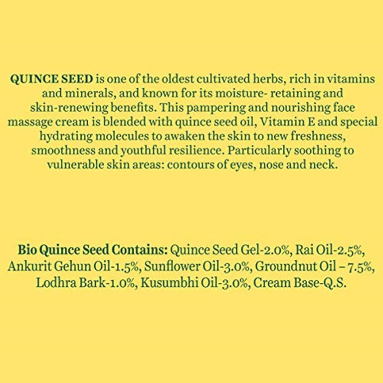 Biotique Advanced Ayurveda Bio Quince Seed Nourishing Face Massage Cream - 50 gm