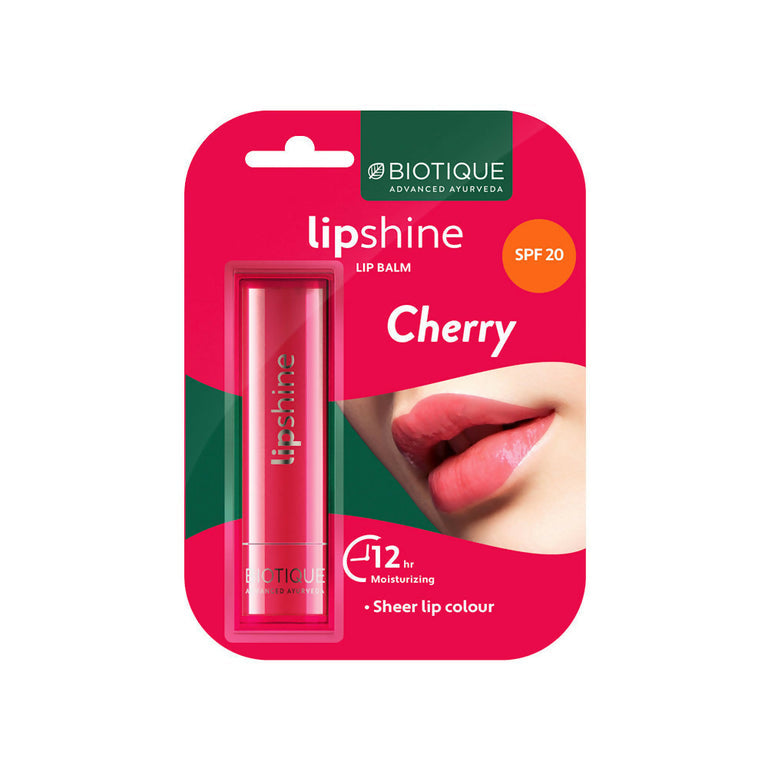Biotique Lipshine Lip Balm SPF 20 - Merry Cherry - 4 gm