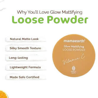 Mamaearth Glow Mattifying Loose Powder - 12 gm