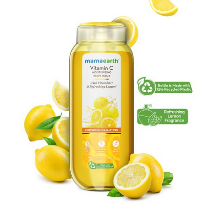Mamaearth Vitamin C Moisturizing Body Wash with Vitamin C & Refreshing Lemon For Skin Illumination - 250 ml