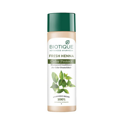Biotique Fresh Henna Color Protect Shampoo & Conditioner For Color Treated Hair - 190 ml