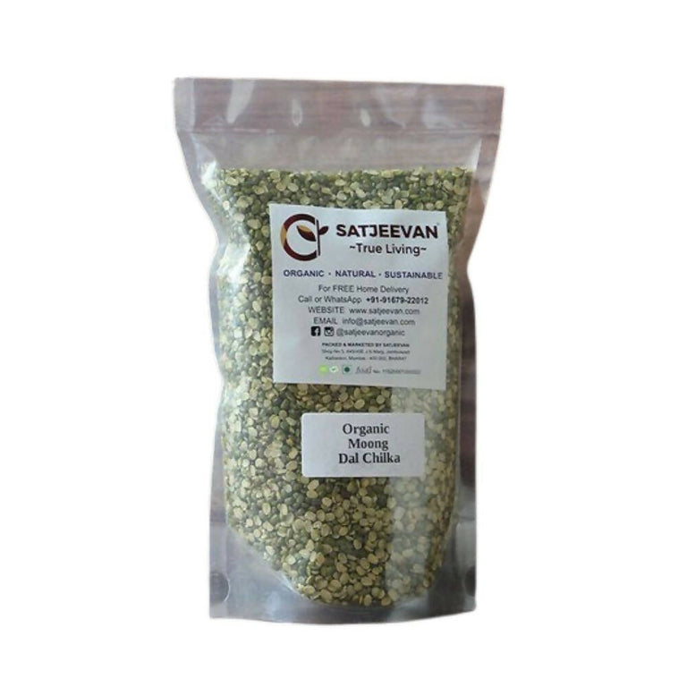 Satjeevan Organic Moong Dal Chilka - 500 gm