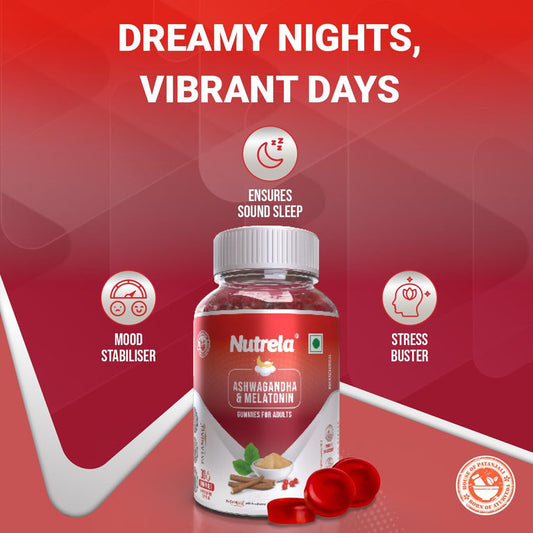 Patanjali Nutrela Ashwagandha & Melatonin Gummies - 30 Gummies