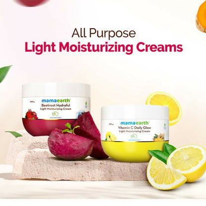 Mamaearth Beetroot Hydraful Light Moisturizing Cream with Beetroot & Hyaluronic Acid For Hydrated Pink Glow - 200 gm