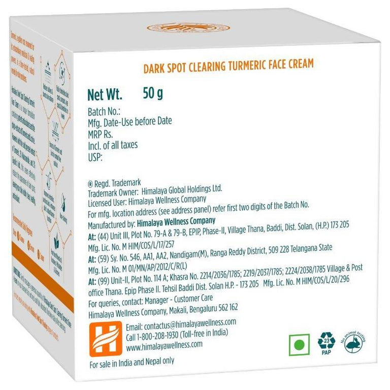 Himalaya Dark Spot Clearing Turmeric Face Cream - 50 gm