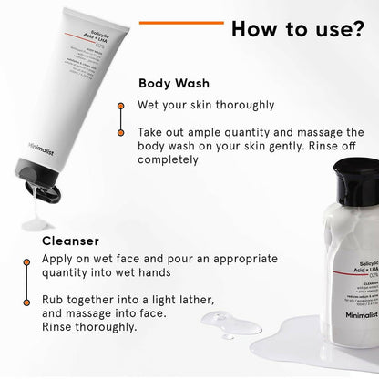 Minimalist Salicylic Acid Face Wash and Body Wash Combo - combo