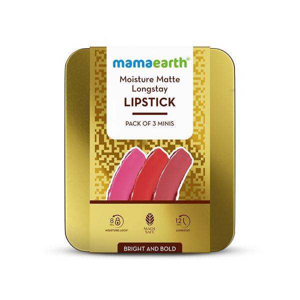 Mamaearth Moisture Matte Long Stay Lipstick Gift Set - Bright and Bold - Gift set