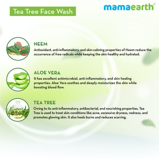Mamaearth Tea Tree Face Wash for Acne & Pimples - 100 ml - Pack of 1
