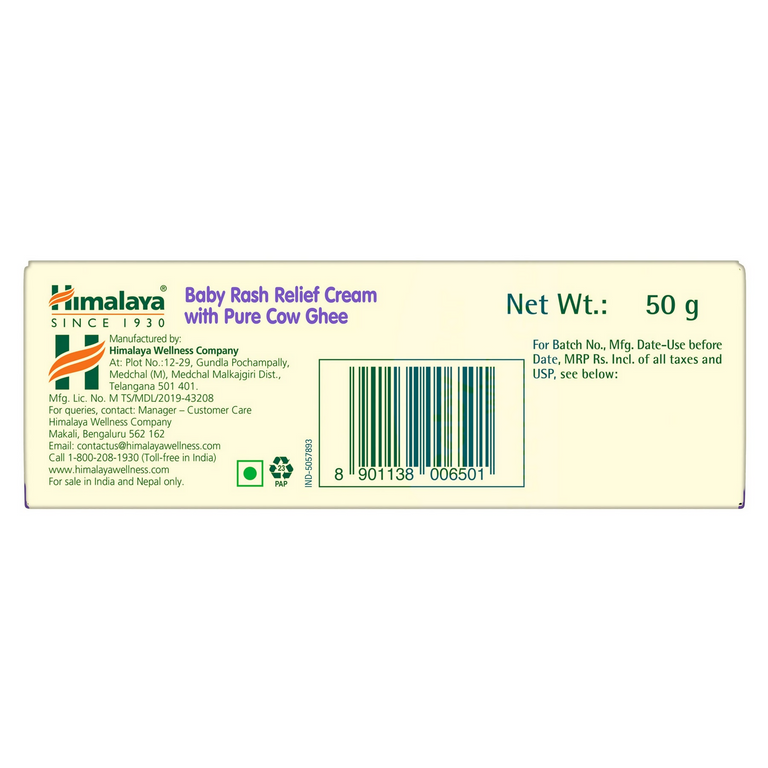 Himalaya Herbals Baby Rash Relief Cream with Pure Cow Ghee - 20 gm
