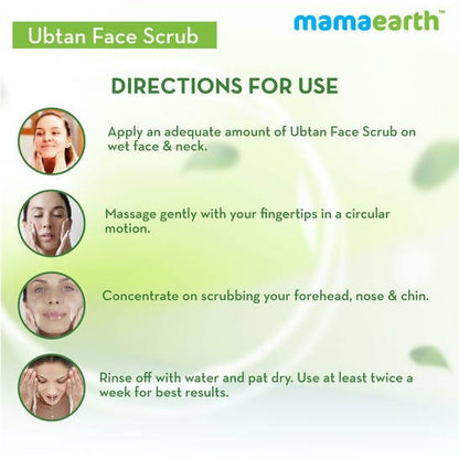 Mamaearth Ubtan Face Scrub with Turmeric & Walnut for Tan Removal - 100 gm