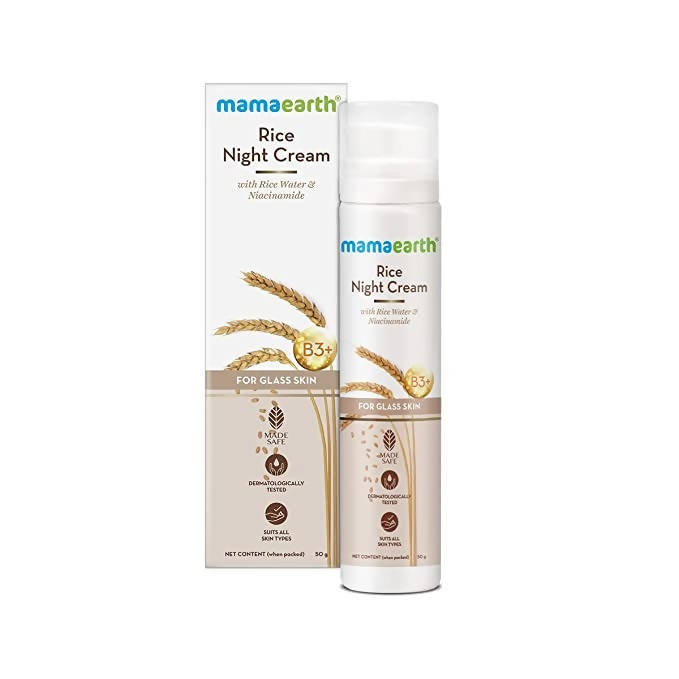 Mamaearth Rice Night Cream With Rice Water & Niacinamide - 50 gm