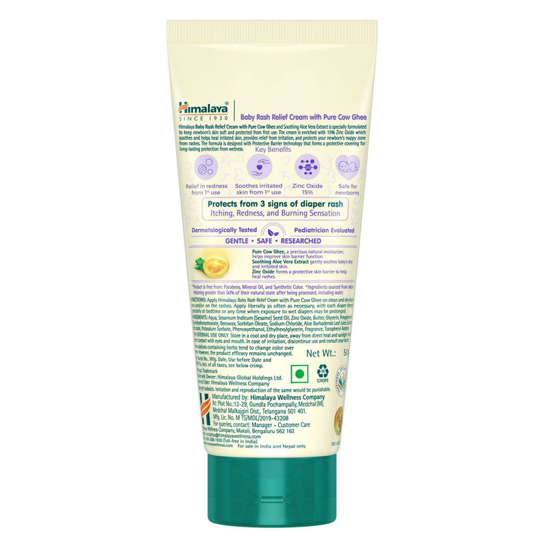 Himalaya Herbals Baby Rash Relief Cream with Pure Cow Ghee - 20 gm