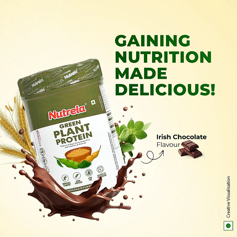 Patanjali Nutrela Green Plant Protein Chocolate Flavour - 500 gm