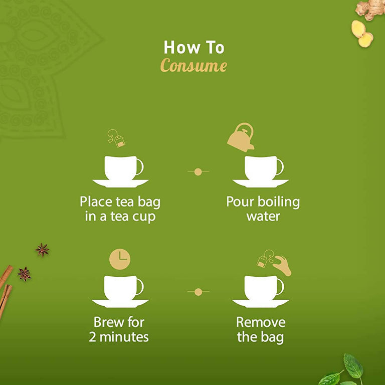Dabur Vedic Green Teabags - Detox Kahwa - 25 tea bags
