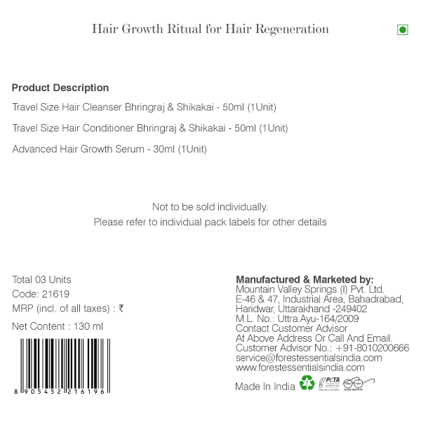 Forest Essentials Hair Growth Ritual For Hair Regeneration - combo