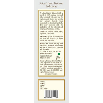 Kama Ayurveda Natural Insect Deterrent Body Spray 100ml - 100 ml