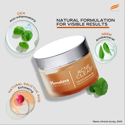 Himalaya Herbals Acne Clear+ Moisturizing Gel with Natural Salicylic Acid For Active Acne & Oily Skin - 50 ml