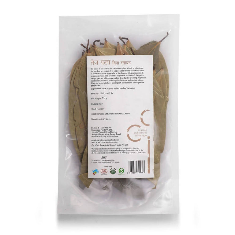 Conscious Food Organic Indian Bay Leaf (Tej Patta) - 10 gm