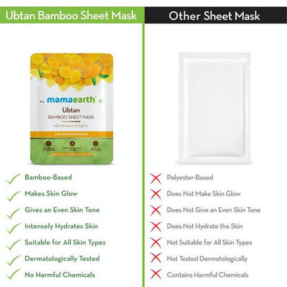 Mamaearth Ubtan Bamboo Sheet Mask with Turmeric & Saffron - 25 gm