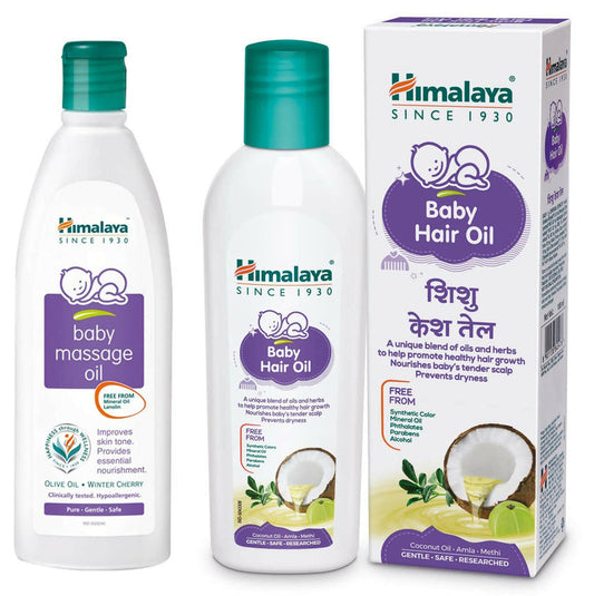 Himalaya Baby Massage Oil & Himalaya Baby Hair Oil Combo - Combo