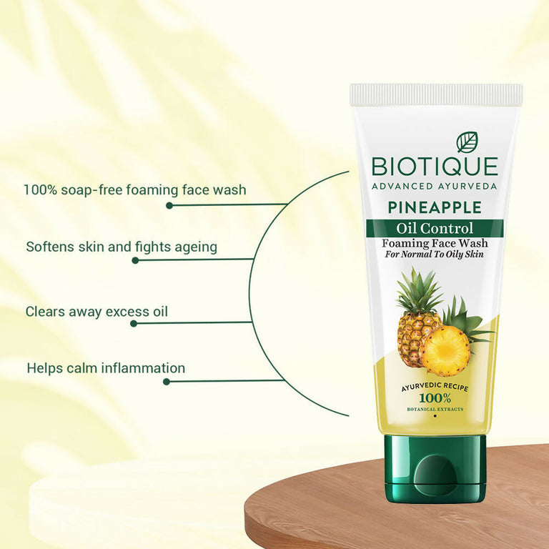 Biotique Bio Pineapple Oil Control Foaming Face Wash - 100 ml