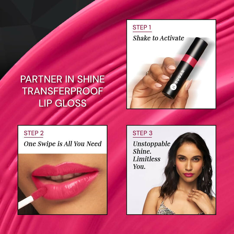 Sugar Cosmetics Partner In Shine Transferproof Lip Gloss - 01 Cinnamon Champagne - 3 ml