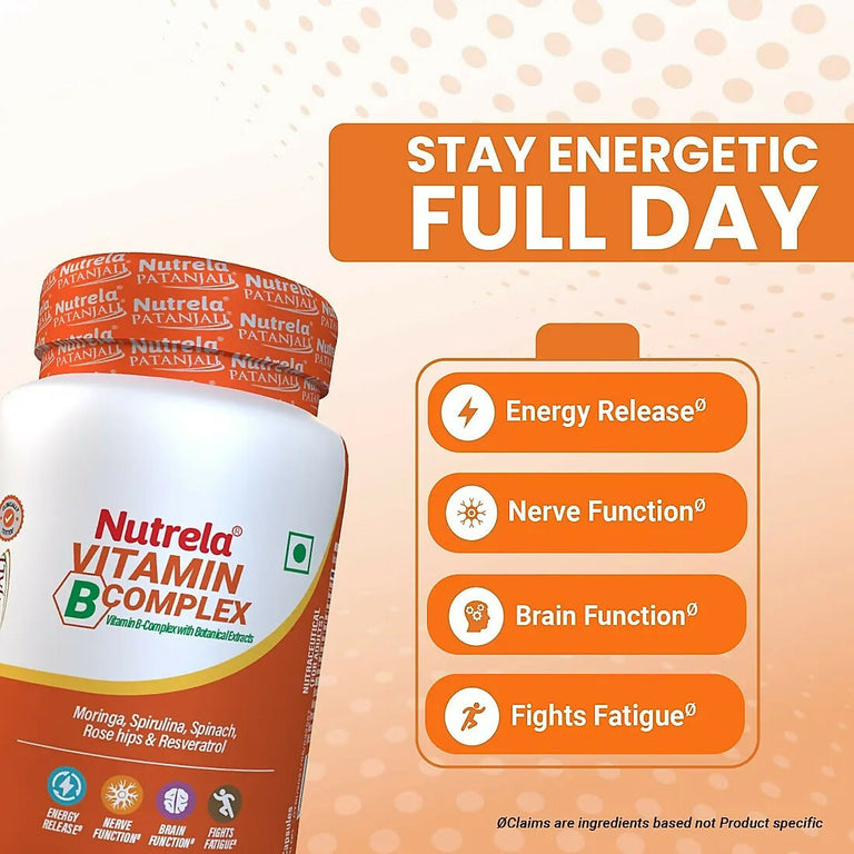 Patanjali Nutrela Vitamin B-complex Capsules - 30 caps