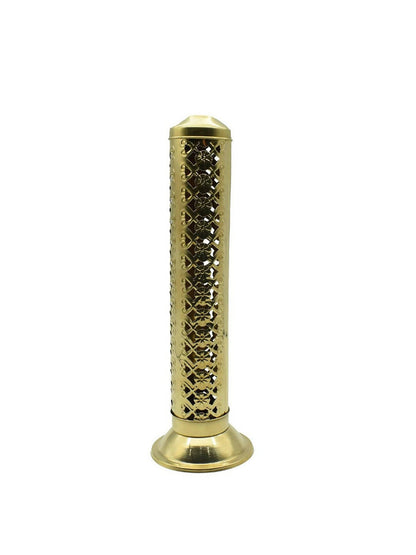PujaNPujari Gold Toned Textured Agarbatti Incense Sticks Holder Stand