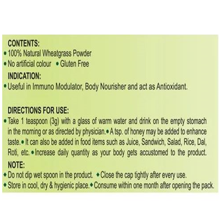 Patanjali Wheat Grass Powder - 100 gm - Pack of 1
