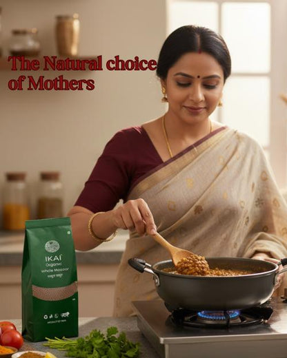 IKAI Organic Whole Masoor (Unpolished Red Lentil) - 500 gm