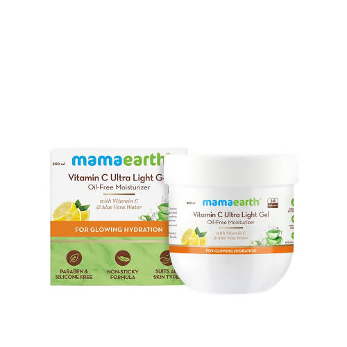Mamaearth Vitamin C Ultra Light Gel Oil-Free Moisturizer For Glowing Hydration - 200 ml
