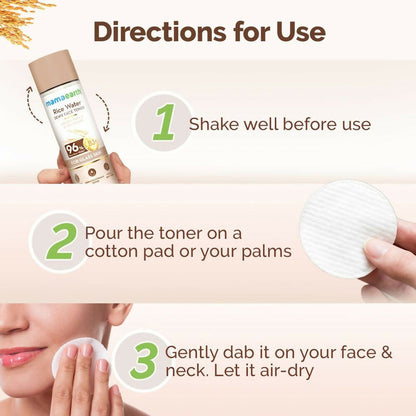 Mamaearth Rice Water Dewy Face Toner with 96% Pure Rice Water Extract & 4% Niacinamide for Glass Skin - 150 ml