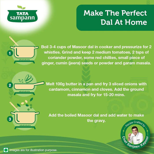 Tata Sampann Unpolished Masoor Dal Whole - 1 kg