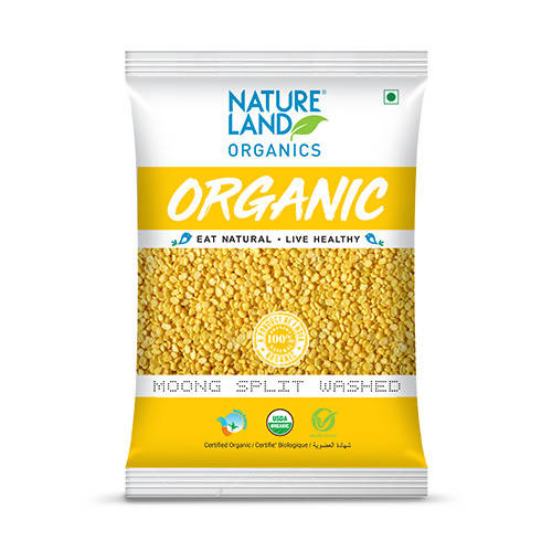 Nature Land Organics Moong Split Washed - 500 gm