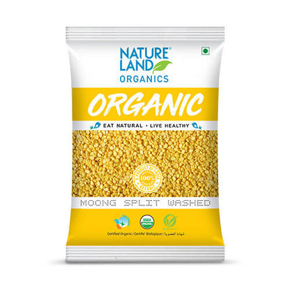 Nature Land Organics Moong Split Washed - 500 gm
