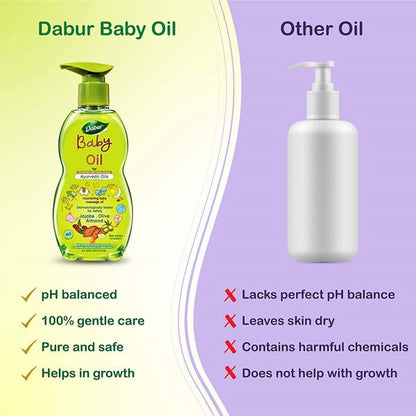 Dabur Baby Oil Enriched With Baby Loving Ayurvedic Oils - 200 ml