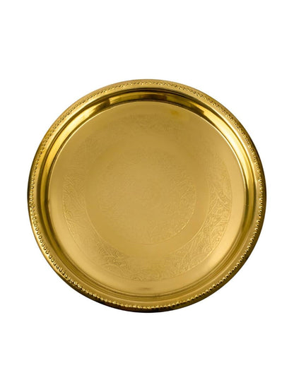 Spillbox Gold-Toned Brass Petal Thalli Round Pooja Essential