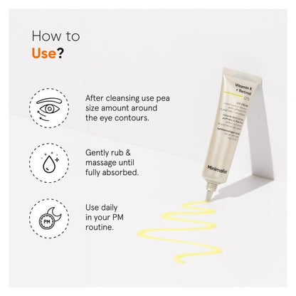Minimalist Vitamin K + Retinal 1% Eye Cream - 14 gm