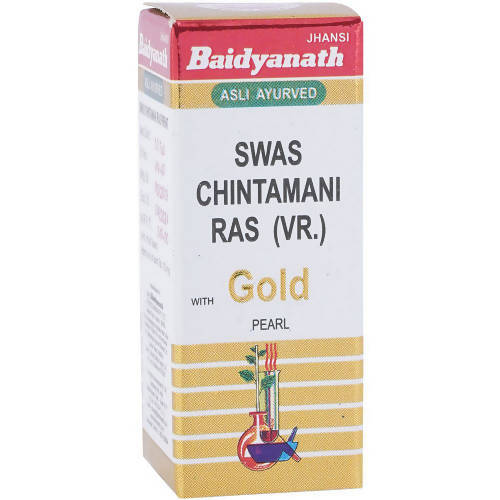 Baidyanath Jhansi Swas Chintamani Ras (VR.) With Gold Tablets - 10 Tabs