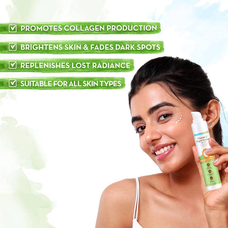 Mamaearth Vitamin C Night Cream with Vitamin C and Gotu Kola for Skin Illumination - 50 gm