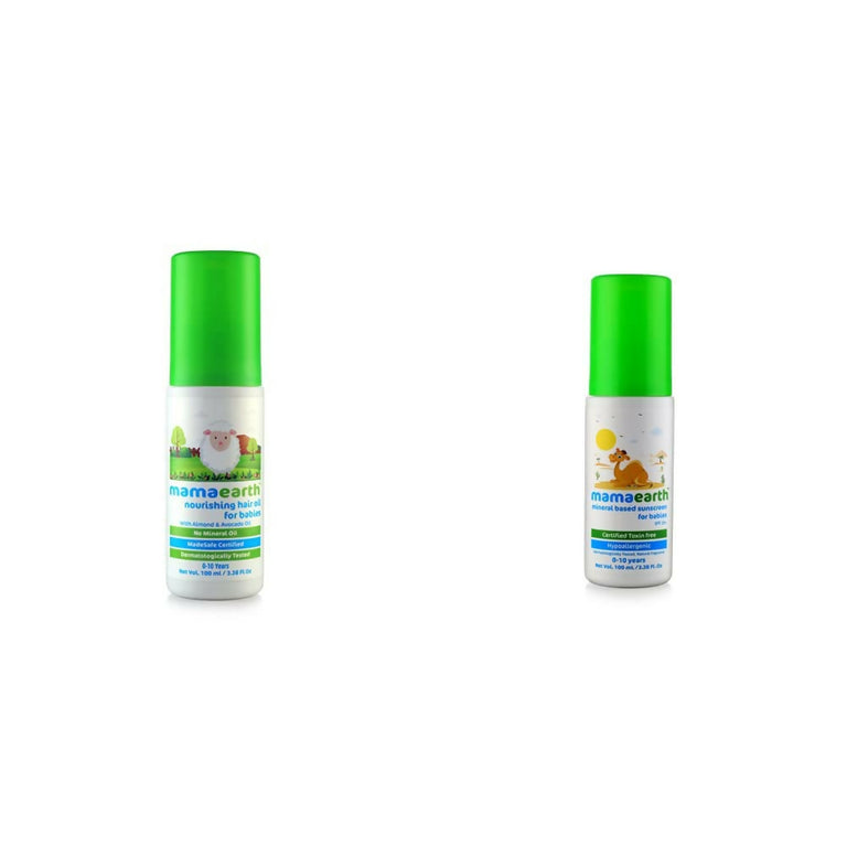 Mamaearth Nourishing Hair Oil & Mineral Based Sunscreen - combo