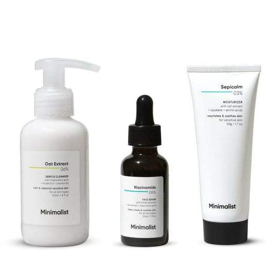 Minimalist Sensitive Skincare Kit - Face Wash, Serum & Moisturizer - kit