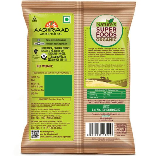 Aashirvaad Nature's Super Foods Organic Tur Dal - 500 gm